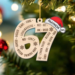 Custom Six Seven Ornament, Teen Slang Ornament, Funny Teenager Ornament, 67 Six Seven Ornament, Gen Z Teenager Tween Ornament, Boy Christmas