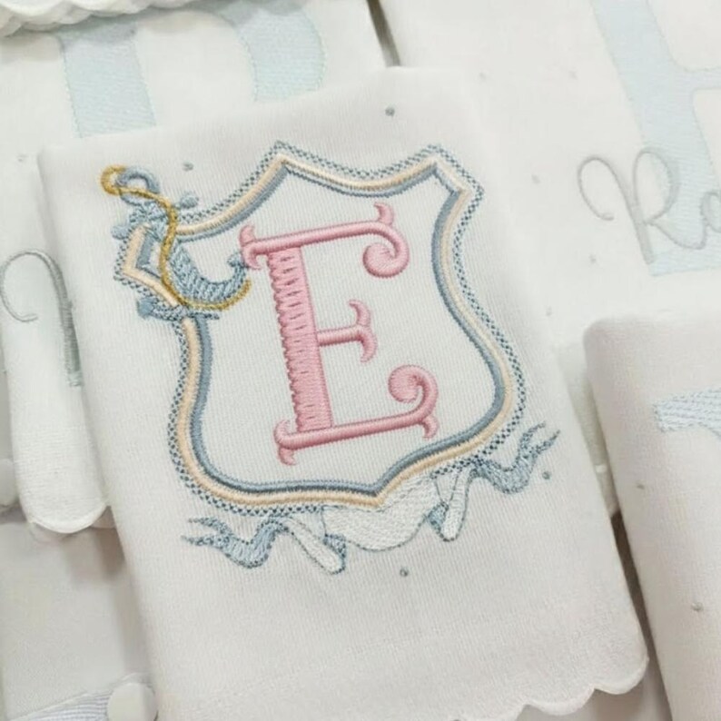 Fishtail Machine Embroidery Monogram Font in 6 Sizes INSTANT DOWNLOAD ...