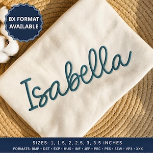 Isabella Whimsical Embroidery Font with BX, Retro Cursive Alphabet Letters, Earthy Boho Name Font for Machines, Cozy Sweater Stitch Pack