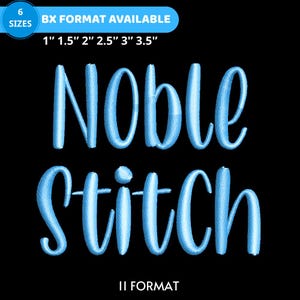 Modern Noble Stitch Font - Tall Handwritten Embroidery Alphabet - Elegant Script Typography for Personalized Projects and Chic Home Decor