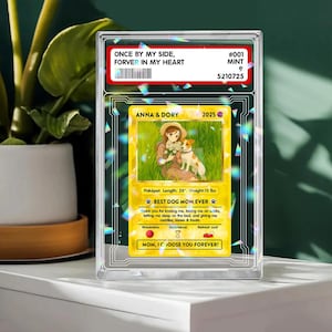 Custom Dog Mom Photo Poke Style, Pet Photo Hologram Acrylic Plaque, Personalized Poke Pet Acrylic Card, Custom Photo & Text Game Poke Card