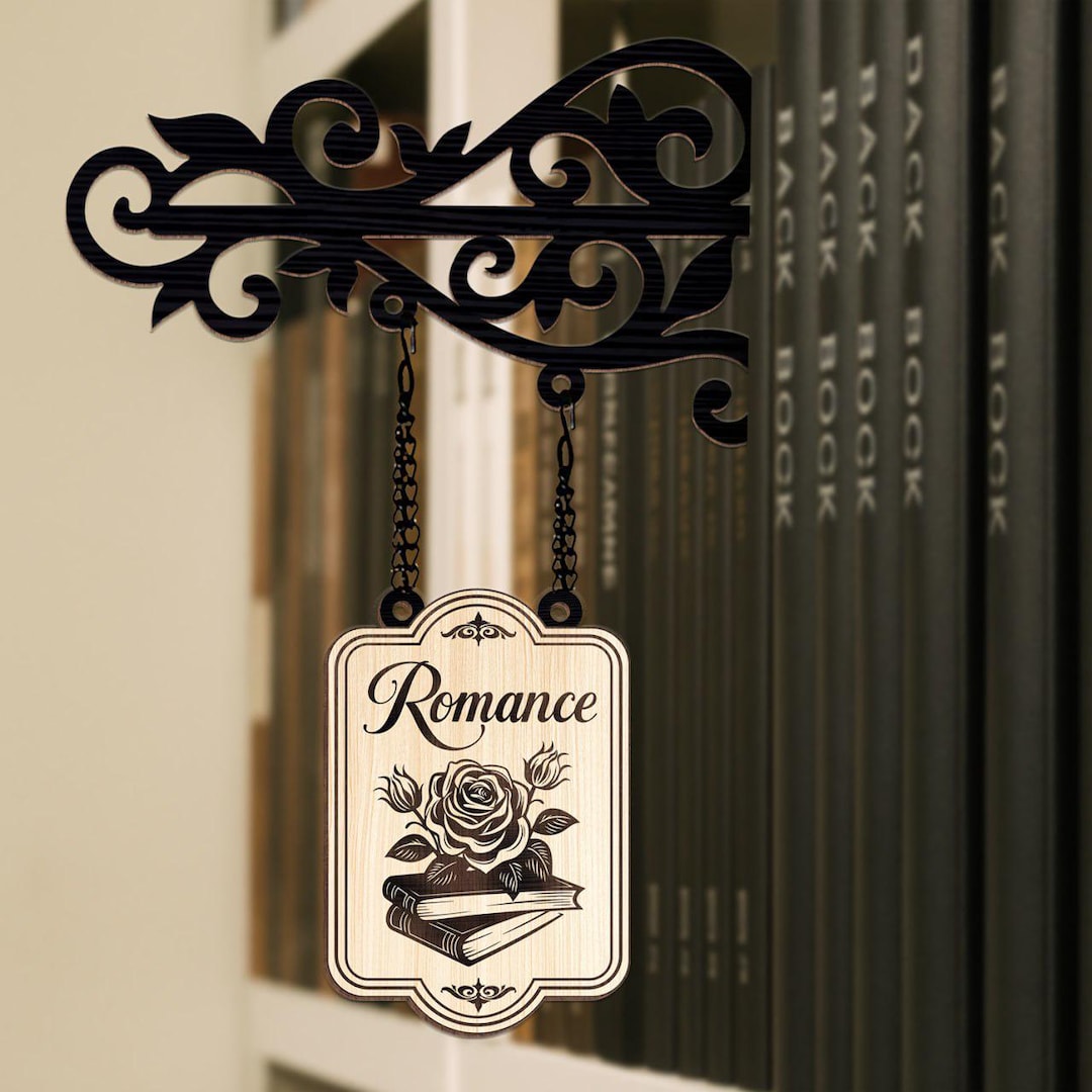 Romance Library Sign Personalized Romance Book Tavern Sign, Custom Library Divider, Book ...
