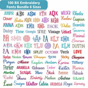 Mega Bundle 100 Only BX Embroidery Fonts Bundle 5 Sizes: Machine Embroidery Alphabet (Download)