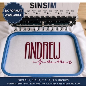 Duo Embroidery Font, 2 Fonts Duo Style Embroidery, 6 Sizes 11 Formats + 5 BX files, Machine Embroidery Design - BX, PES, Dst & More