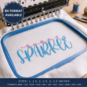 Beauty Marks Duo-broderitypsnitt, monogram inkluderar 2 typsnitt, stilskript och Sans-broderidesign, 5 BX-filer, BX, PES, DST och mer