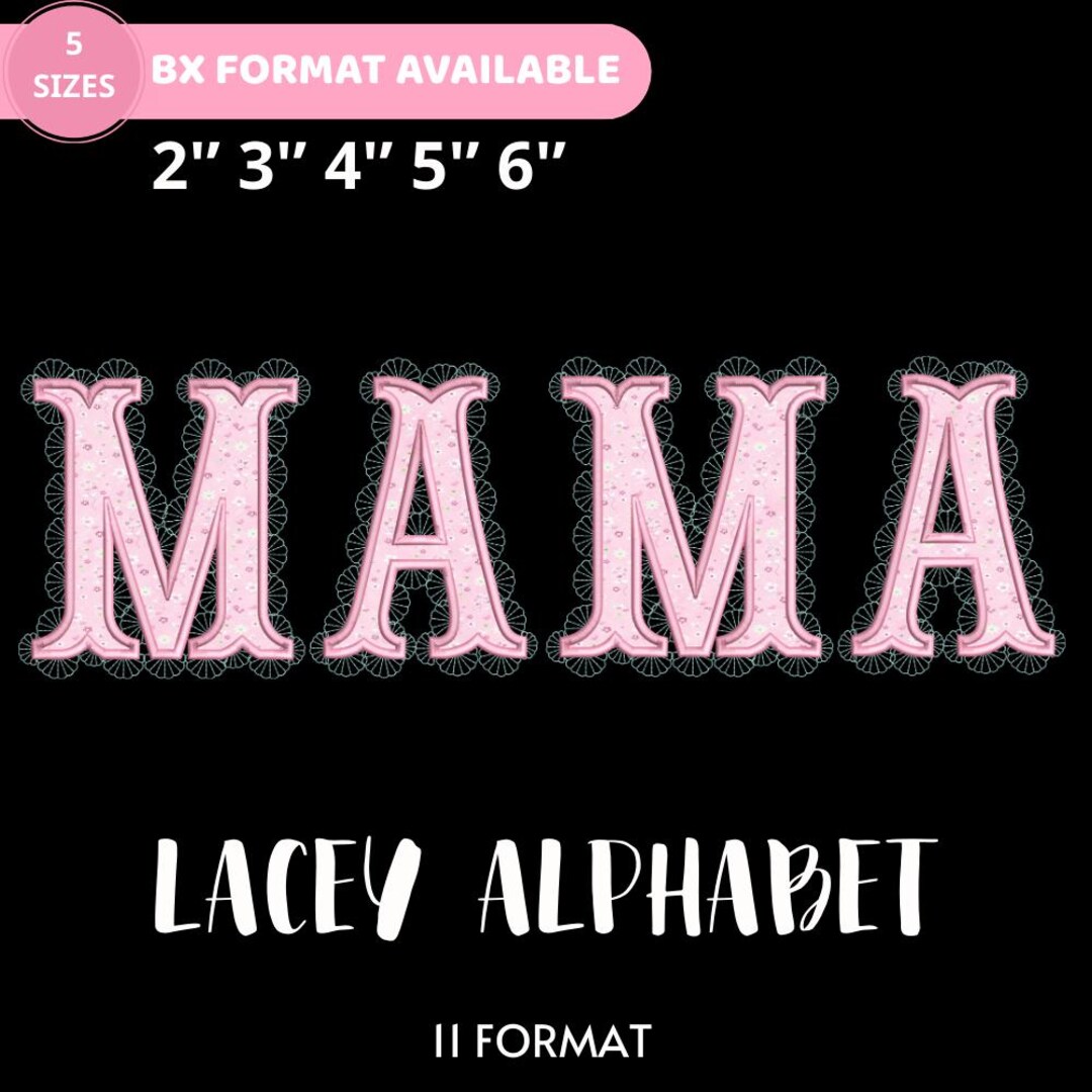 Trim Lettering Lace Edge Applique Alphabet Font Lace Trim Effect Letters, Monogram ...