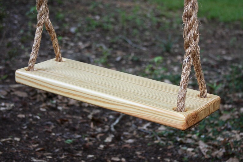 Wooden Natural 1 Pine Tree Swing Double Rope