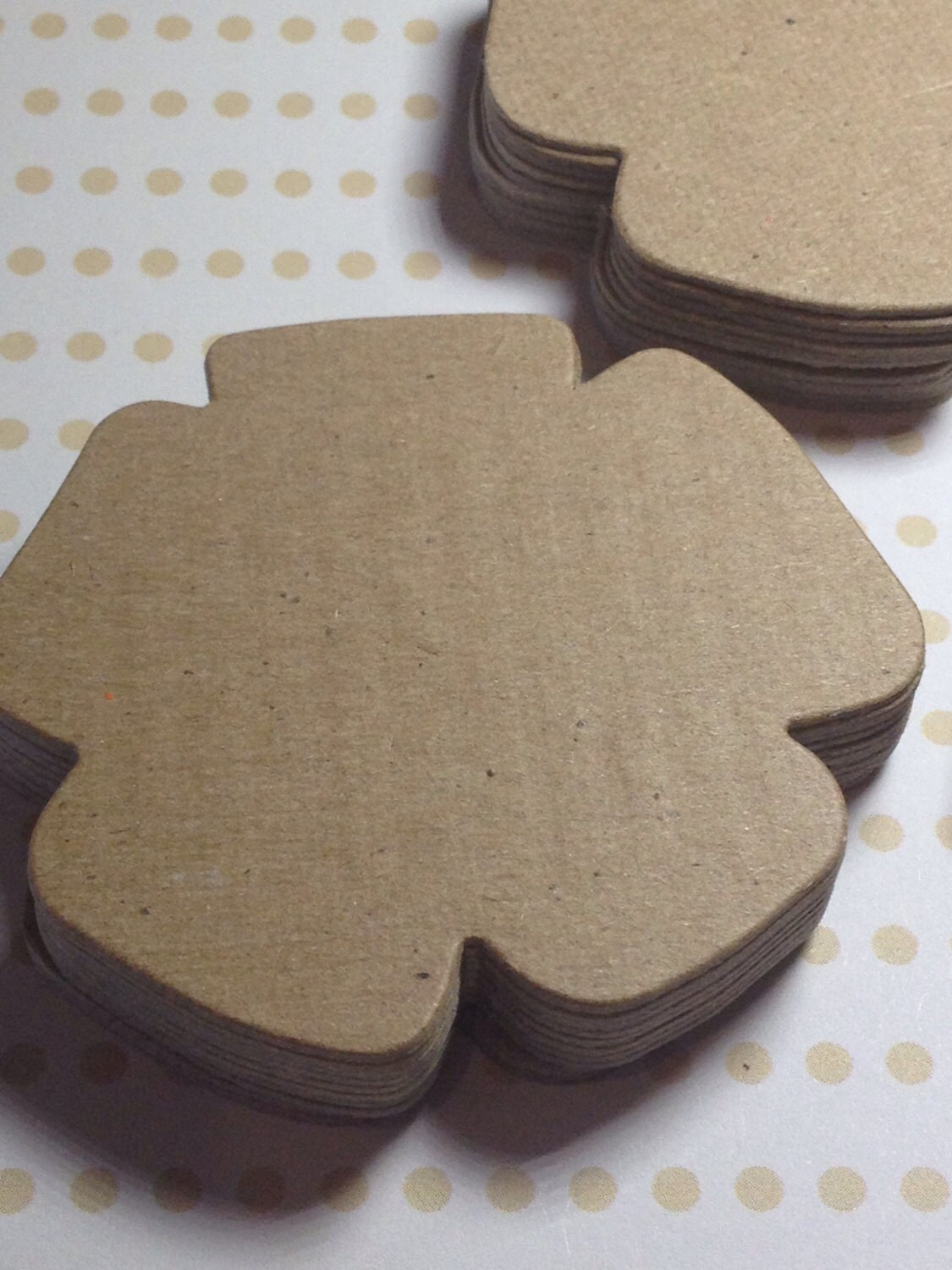 Kraft chipboard die cut flower shape scrapbooking Etsy