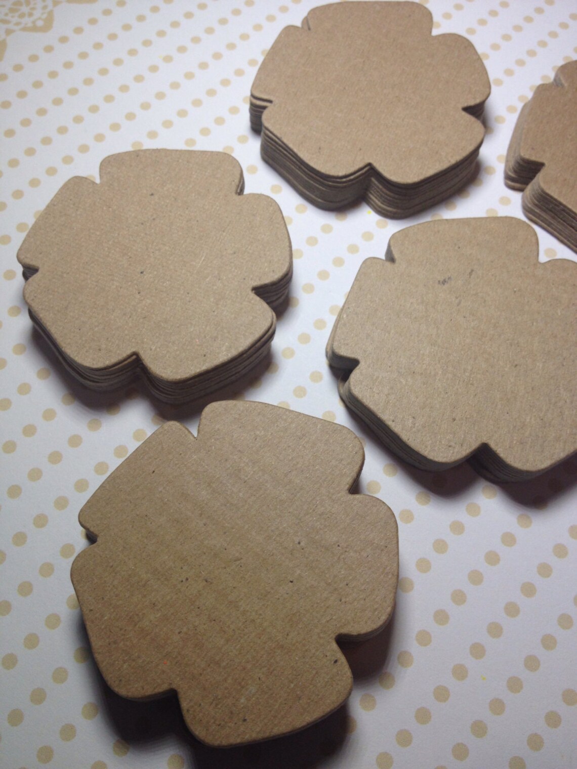 Kraft Chipboard Die Cut Flower Shape Scrapbooking Etsy Canada