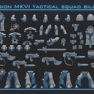 Legion MKVI Tactical Squad | Space Marine MK6 Corvus Armor Bits | Horus Heresy 30k Resin Miniatures for Wargaming & Painting