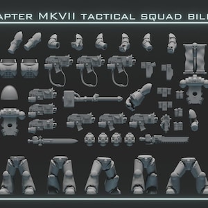 Legion MKVII Tactical Squad | Space Marine MK7 Gothic Armor Bits | Horus Heresy 30k Resin Miniatures for Wargaming & Painting