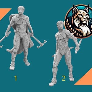 Desert Warriors / Premium 3D Printed Fantasy Tabletop Miniature 28mm 32mm