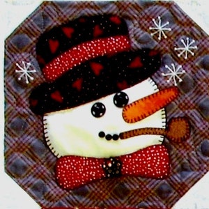 Digital Snowman Paper Dolls machine applique Quilt Pattern 32 1/2 square image 4