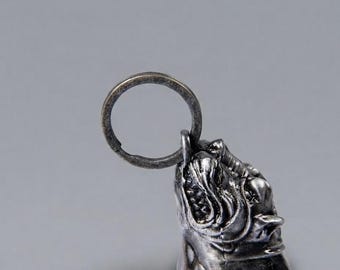 Pitbull Guardian, Lucky Ride Charm, Biker Gift, Harley Accessory, Motorcycle Good Luck