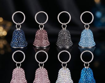 Bling Multi Crystal Guardian Bell, Lucky Motorcycle Charm, Biker Gift