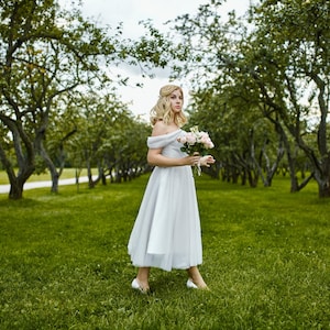 Fantasy fairy silver wedding dress ready to ship