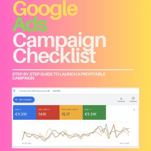 Google Ads Campaign Checklist PPC Guide Campaign Planner How to Set Up Google Ads Manual Tutorial for Digital Marketing Strategy