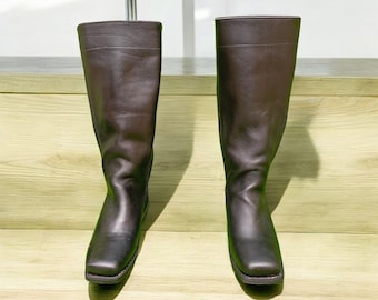 Handmade Black Cavalry Riding Boots Vintage Military Leather Boots Civil War Reenactment Shoes