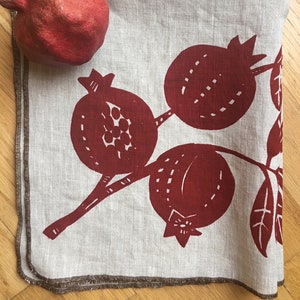 Pomegranate, Tea Towel, Linen Fabric, Autumn, Housewarming, Food, image 3