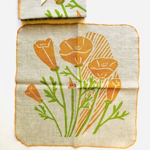 Crini & Sophia Poppy White Linen Placemat main image 1