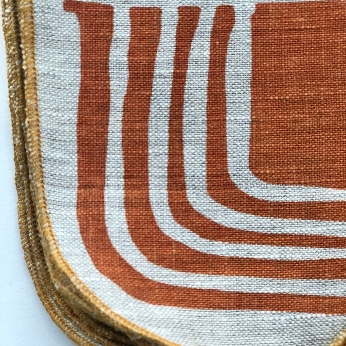 Linen Placemats, Retro Design, Mustard Yellow, Hand Printed - Etsy