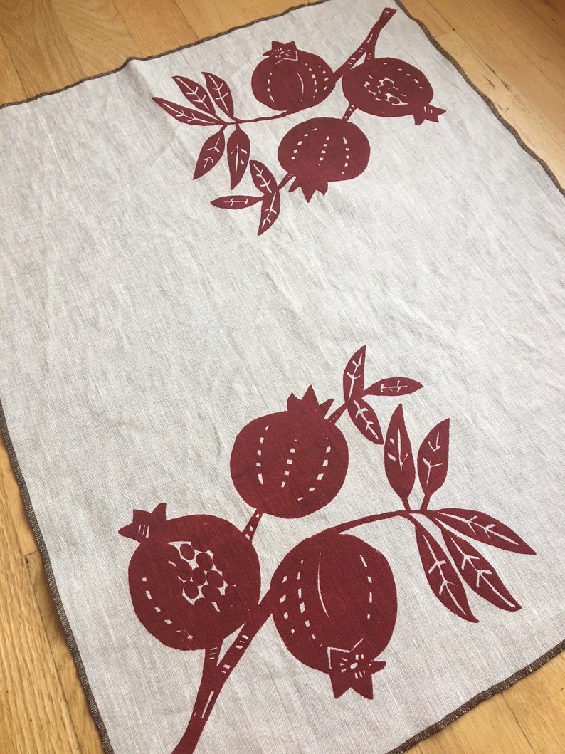 Pomegranate, Tea Towel, Linen Fabric, Autumn, Housewarming, Food, image 4