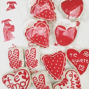 Heart Shaped Sachet, Je T'aime, te amo, French Language Valentine, Italian words, love, Valentine's day image 2