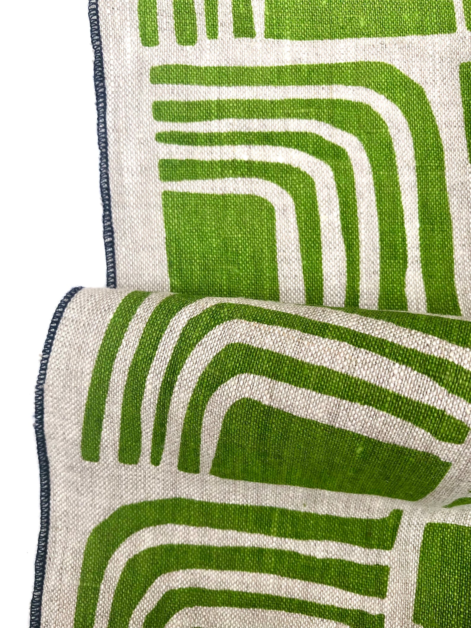 Linen Placemats, Retro design, mid century hand printed - Set of 4, Blue