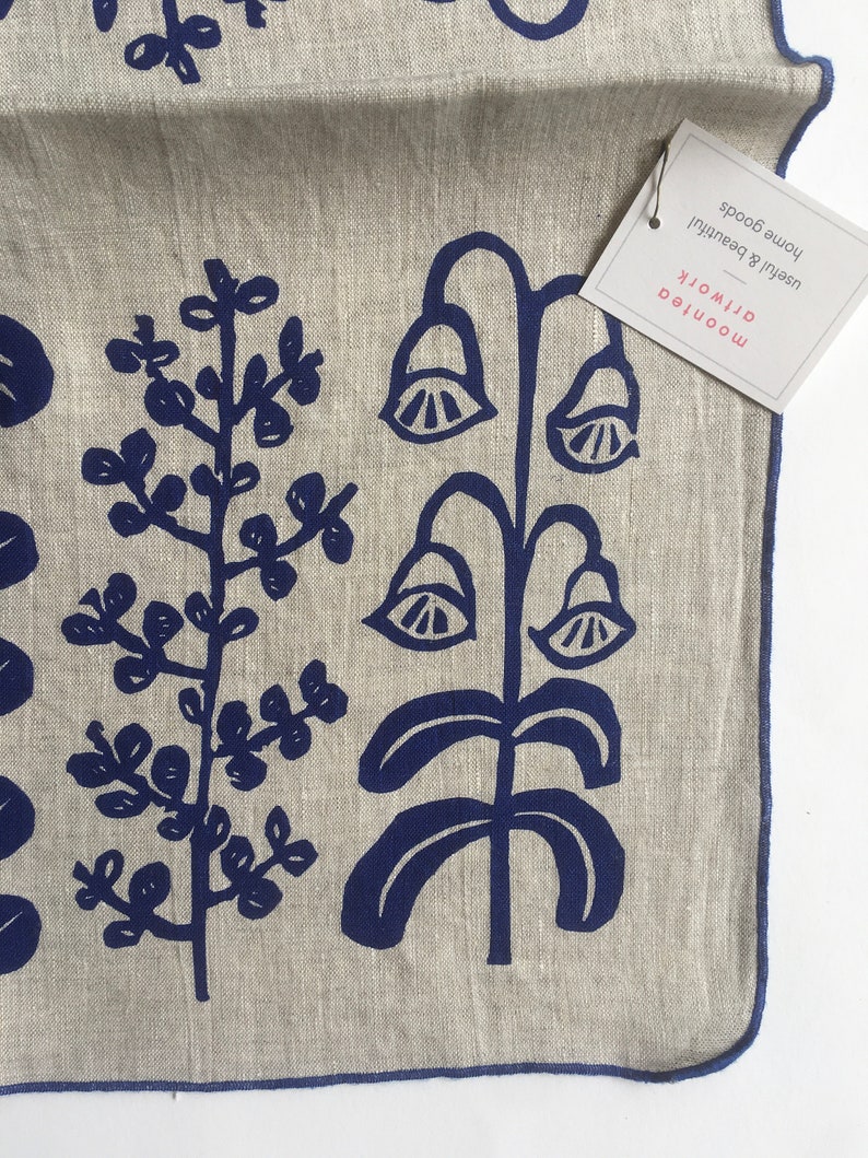 Linen tea towel, dish cloth, flowers, boho floral, kitchen goods, home gift, scandinavian image 4