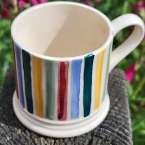Emma Bridgewater SMÅ RANDIGA Espressomugg – 1999 Spongeware Artist Initialer 1:a kvalitet