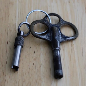 Antique Brass Clock & Pocket Watch Key Set - Victorian Horology Tool
