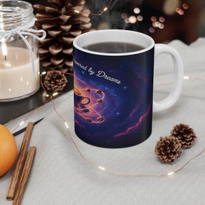 Fueled by Coffee Cosmic Galaxy Mug Inspirational Coffee Cup, Space Lover Gift