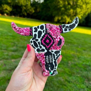 Pink Cow Print Longhorn Freshies | Gift For Her | Car Freshies | Air Freshener | Bulk | Smell Goods | Gifts