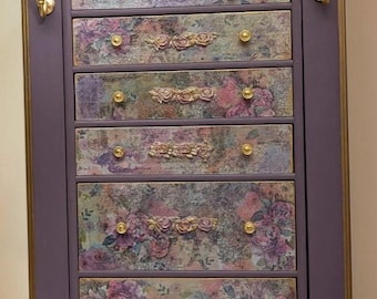 Armario joyero victoriano Rose: gran tocador lavanda de inspiración francesa