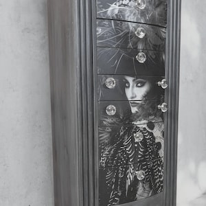 Romantic Jewelry Armoire – Hand painted  Victorian Glam Furniture