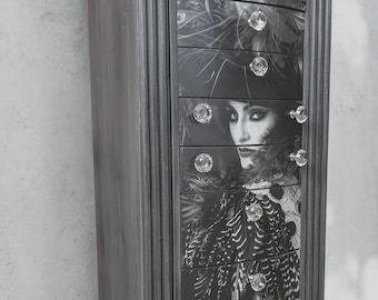 Armario gótico para joyas – Muebles victorianos de estilo glamuroso pintados a mano