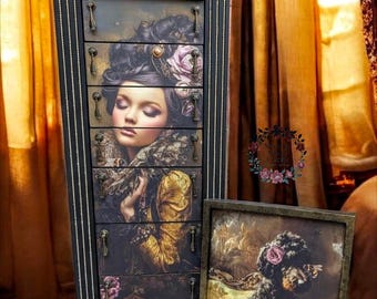 Se vende armario de joyería de reliquia romántica francesa, solo por encargo personalizado