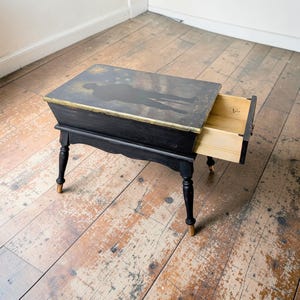 Patriotic Soldier Art Coffee Table with Drawer – Vintage Leick Furniture