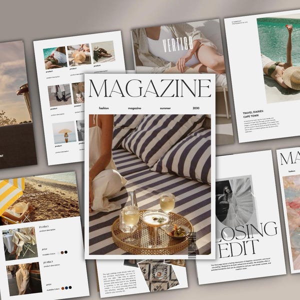 Magazine Template | Book Editorial Layout | Travel Brochure Catalog | Portfolio Booklet | Tourism Vacation Ebook (Canva)