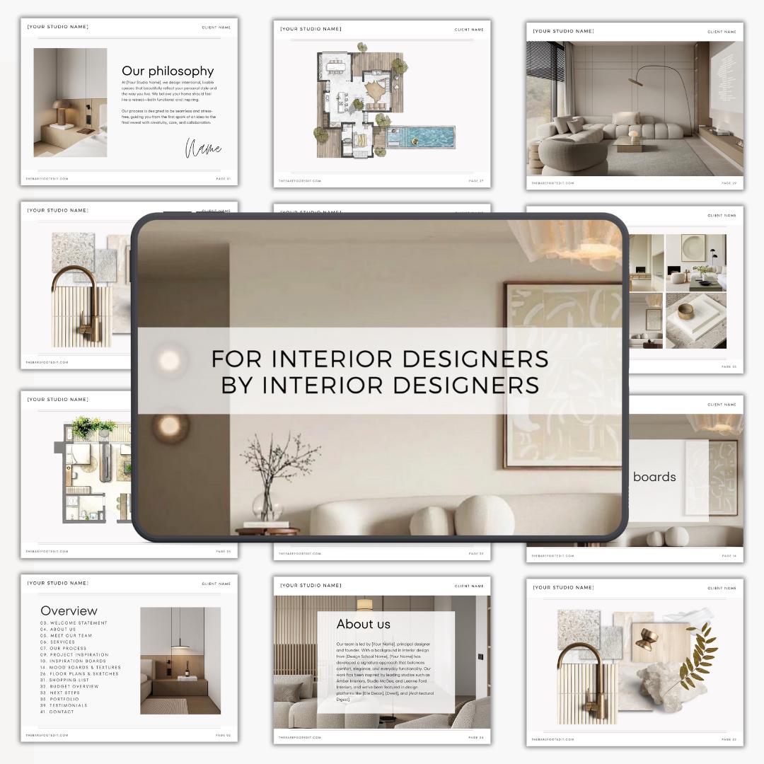 Minimalist Interior Design Client Presentation Canva Template (40 Pages ...