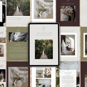 Wedding Photography Guide Template, Wedding Guide for Photographers, Client Welcome Packet, Olive Editorial Canva Template