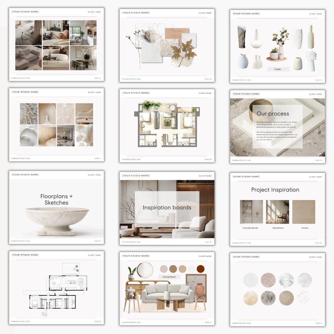 Minimalist Interior Design Client Presentation Canva Template (40 Pages ...