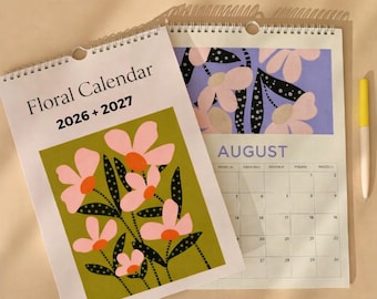 2026 - 2027 Floral Wall Calendar | Abstract Flower Art Planner (28 pages in total)