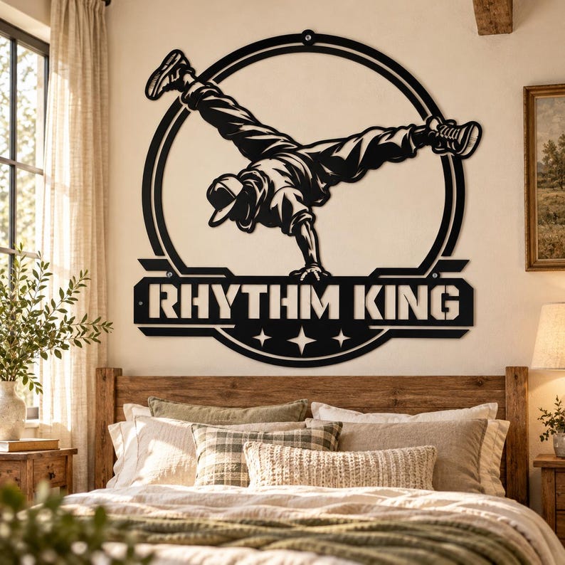 Personalized Breakdance Metal Wall Art, Custom B Boy Name Sign, LED ...