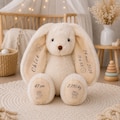 Personalized bunny plush toy with name and birth information – Unique baby cuddly toy, perfect gift for a newborn, christening, or baby shower product logo
