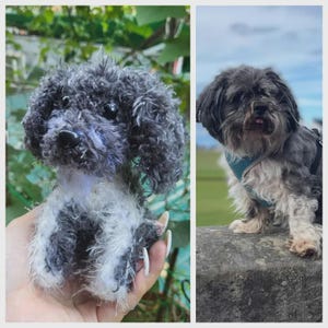 Personalisierter Pudel Hund häkeln vom Foto, gehäkeltes Haustier-Denkmal, benutzerdefinierte Kuscheltier Look Alike Hund, personalisierte Haustier Geschenk, personalisieren Hundespielzeug