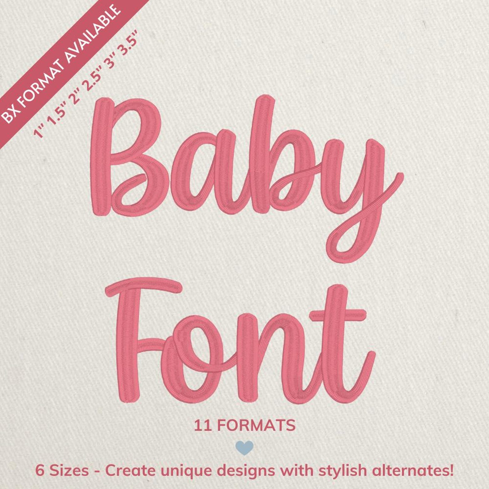 Baby Script Embroidery Font Full Set, Bubbly Handwritten Alphabet A-Z ...