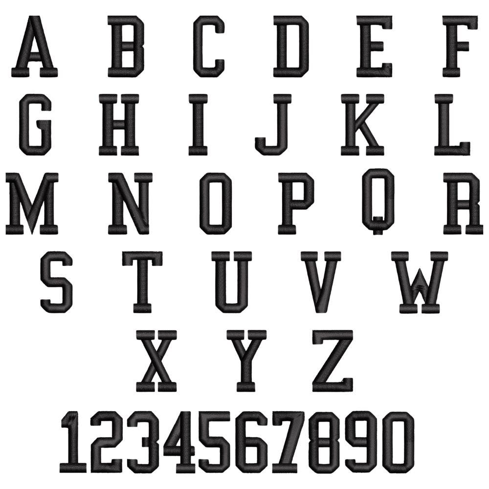 College Block Embroidery Font, Athletic Varsity Alphabet for Machine ...