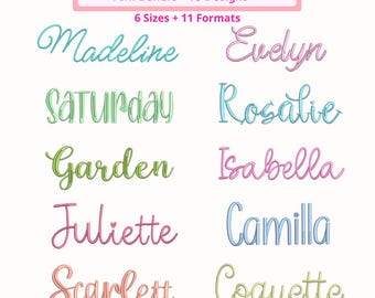 Paquete de 10 fuentes de escritura a mano - Conjunto de alfabeto cursivo caprichoso - Puntada estética de artículos escolares para guardería - Letras para mantas y almohadas de boutique