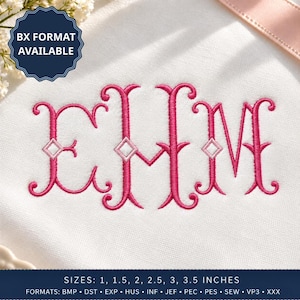 Fuente Willow Fishtail Embroidery BX, diseño de bordado a máquina de alfabeto Fishtail vintage, archivos de letras decorativas, descarga instantánea